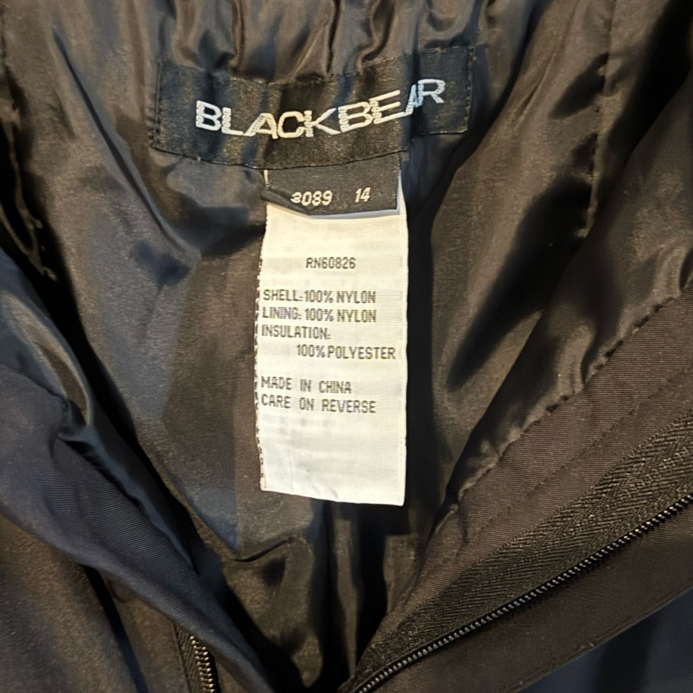 Blackbear style number 3089 Black Lined Nylon Snowboard Ski Pants Size 14 - Picture 4 of 5